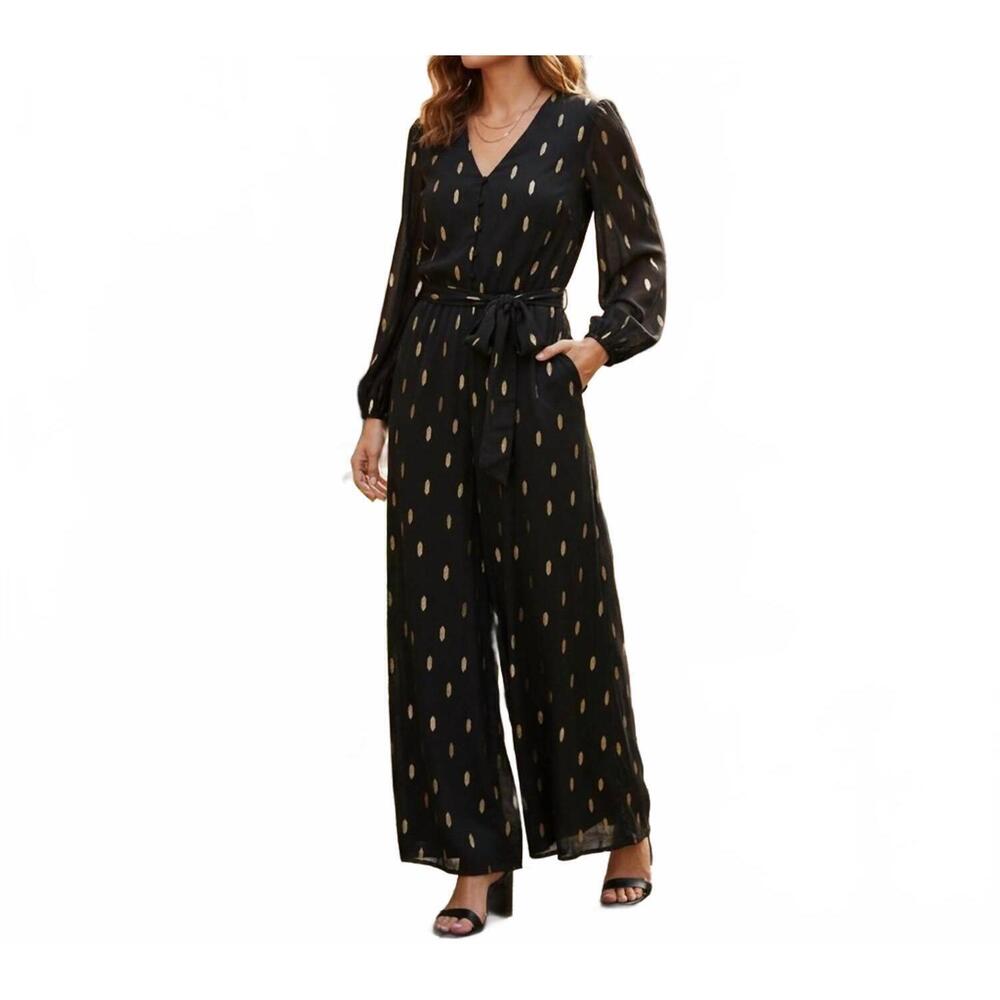 NEW MSK elegant jumpsuit in black and gold